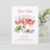Invitation Soirée rose des filles vin  (Debout devant)