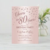 Invitation Soirée rose Gold 80e anniversaire (Debout devant)