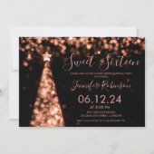 Invitation Soirée Rose Gold & Black Christmas Sweet 16 Party (Devant)