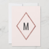 Invitation Soirée rose Gold Faux Sparkling Parties scintillan (Dos)