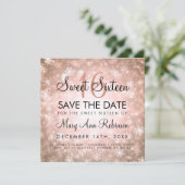 Invitation Soirée Rose Gold Winter Sweet 16 Anniversaire (Debout devant)
