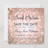 Invitation Soirée Rose Gold Winter Sweet 16 Anniversaire (Devant)