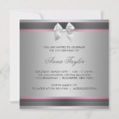 Invitation Soirée rose Noir Doux 16 Anniversaire (Dos)