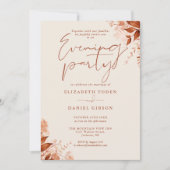 Invitation Soirée Rustique Floral Photo Mariage (Devant)