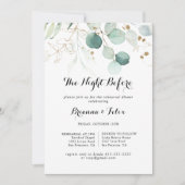 Invitation Soirée Rustique Gold Floral Avant Le Dîner De Répé (Devant)