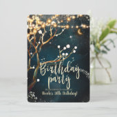 Invitation Soirée Rustique Lumières Arbre étoile fête d'anniv (Debout devant)