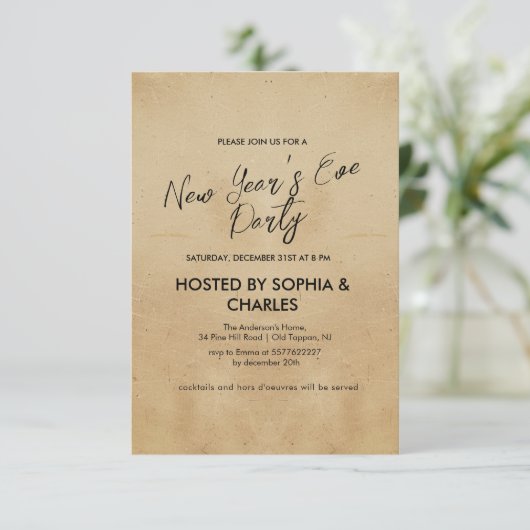 Invitation Soirée Rustique simple et élégante (Debout devant)
