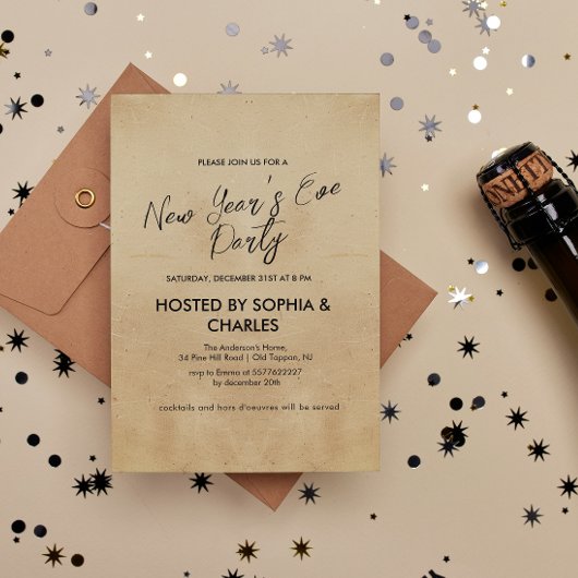 Invitation Soirée Rustique simple et élégante