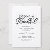 Invitation Soirée Rustique Simple Thanksgiving (Devant)