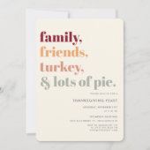 Invitation Soirée Rustique Simple Thanksgiving Diner Fête (Devant)