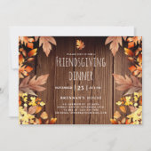 Invitation Soirée Rustique Thanksgiving automne Friendsgiving (Devant)