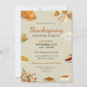 Invitation Soirée Rustique Traditionnelle Thanksgiving (Devant)