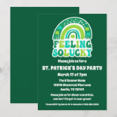 Invitation Soirée Saint-Patrick Sentiment Rétro Chanceux (Devant / Derrière)