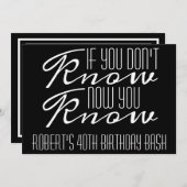 Invitation "Soirée 'Si vous ne savez pas'"  (Devant / Derrière)