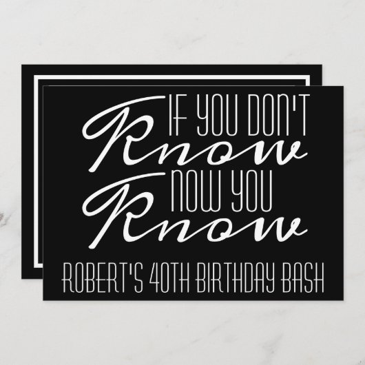 Invitation "Soirée 'Si vous ne savez pas'"  (Devant / Derrière)