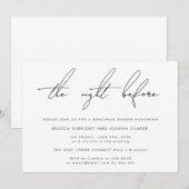 Invitation Soirée Simple Avant Le Dîner De Répétition Invitat (Devant / Derrière)