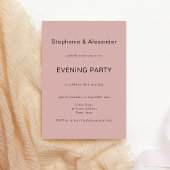 Invitation Soirée simple Dusty Rose rose Mariage