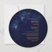 Invitation Soirée Sky Astral Gold Stars Blue Round Mariage (Devant)