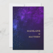 Invitation Soirée Sky Gold Stars Purple Mariage Repétition (Dos)