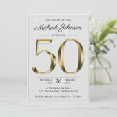 Invitation Soirée Soirée 50e Anniversaire Gris clair (Debout devant)