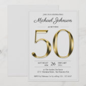 Invitation Soirée Soirée 50e Anniversaire Gris clair (Devant / Derrière)