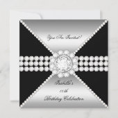 Invitation Soirée Soirée Diamant Noir Sophistiquée Anniversai (Devant)