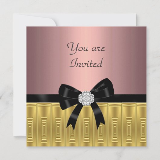Invitation Soirée Soirée Rose Gold (Devant)
