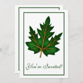 Invitation Soirée Soirée Soirée Automne Feuille 4 (Devant / Derrière)