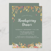 Invitation Soirée Soirée Soirée Thanksgiving (Devant / Derrière)
