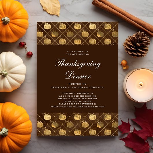 Invitation Soirée Soirée Thanksgiving Citrouille