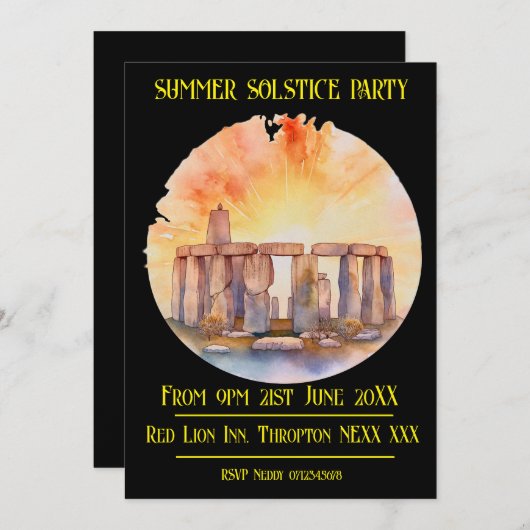 Invitation Soirée solstice (Devant / Derrière)