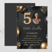 Invitation Soirée sophistiquée de 50 ans (Devant / Derrière)