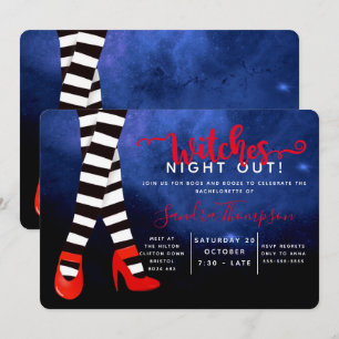 Invitation soirée sorcière à l'halloween fête de bachelorette