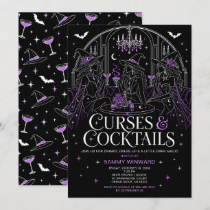 Invitation Soirée sorcières malédictions et cocktails