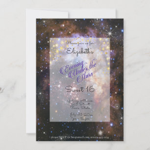 Invitation Soirée sous les étoiles Espace Sweet 16