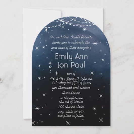 Invitation Soirée sous les étoiles Mariage (Devant)