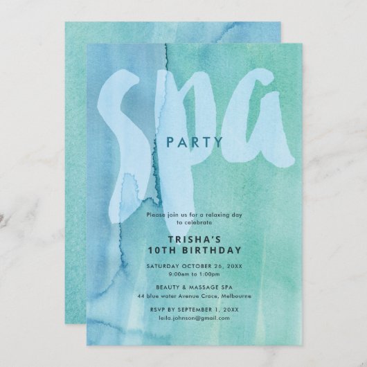 Invitation Soirée Spa (Devant / Derrière)