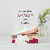 Invitation Soirée spa avec massage à la main avec sel sur le  (Debout devant)