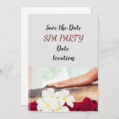 Invitation Soirée spa avec massage à la main avec sel sur le  (Devant / Derrière)