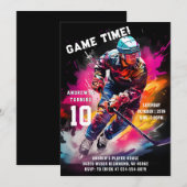 Invitation Soirée sportive de hockey sur glace personnelle (Devant / Derrière)