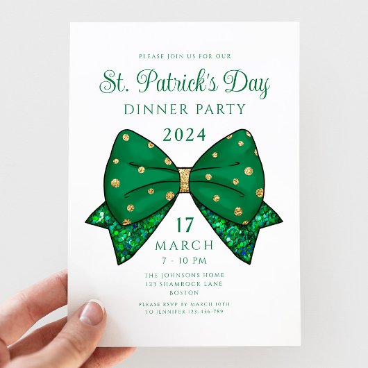 Invitation Soirée St. Patrick's Day Dinner Party