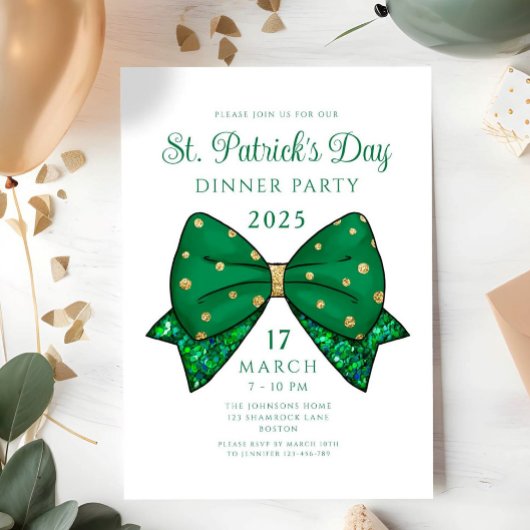Invitation Soirée St. Patrick's Day Dinner Party