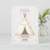 Invitation Soirée Starry Boho Chic Teepee Sleepover Party (Debout devant)