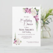 Invitation Soirée stylée Rose Rose Rose Floral (Debout devant)