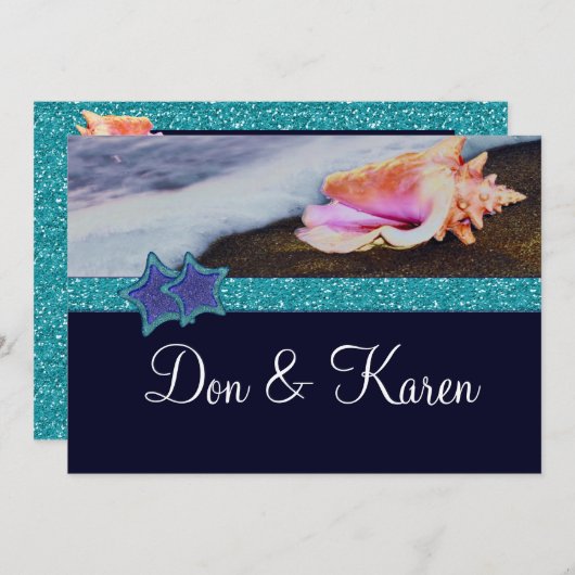 Invitation Soirée Sur La Plage A7 (Devant / Derrière)