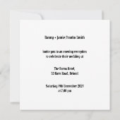 Invitation Soirée sur mesure deux chambres moto et Sidecar (Dos)