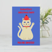 Invitation Soirée sur mesure pour le chat Noël (Debout devant)