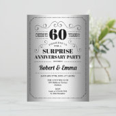 Invitation Soirée surprise pour les 60 ans - Noir Argenté (Debout devant)