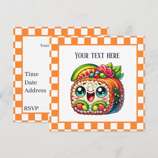 Invitation Soirée sushi gourmande (Devant / Derrière)