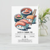 Invitation Soirée Sushi Printable Enfants Anniversaire (Debout devant)